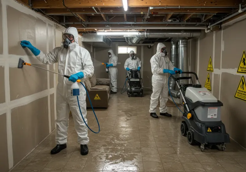 Basement Moisture Removal and Structural Drying process in Clarks Green, PA